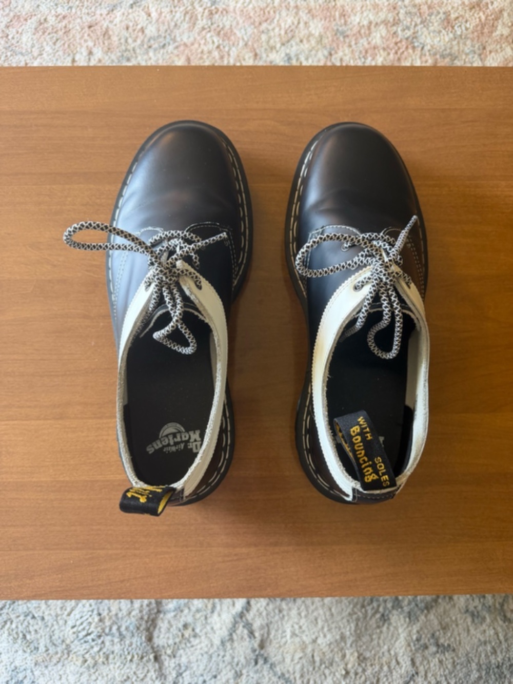 Dr. Martens Oxfords, Black and White Contrast - Picture 5 of 10